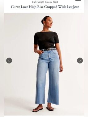 Abercrombie & Fitch High Rise Cropped Wide Leg Jean - Curve Love- like new!!